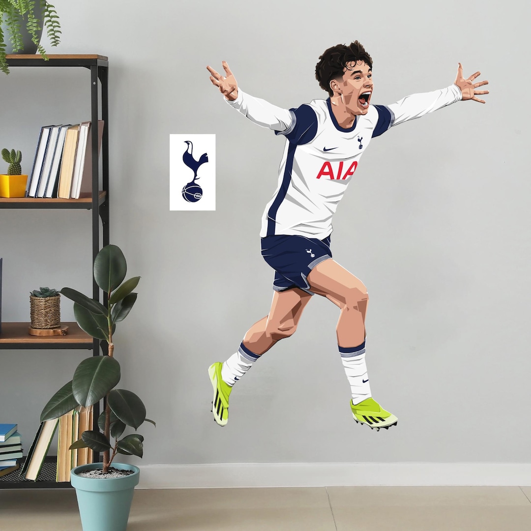 Tottenham Hotspur FC - Archie Gray 24-25 Illustration Wall Sticker - Etsy