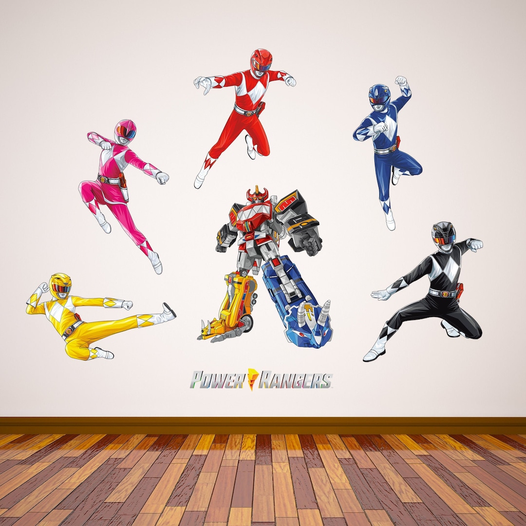 Power Rangers Characters Wall Sticker Set - Kids Bedroom Decal Vinyl ...
