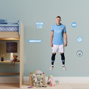 Official Manchester City Wall Sticker - Erling Haaland 24/25 Player Wall Decal