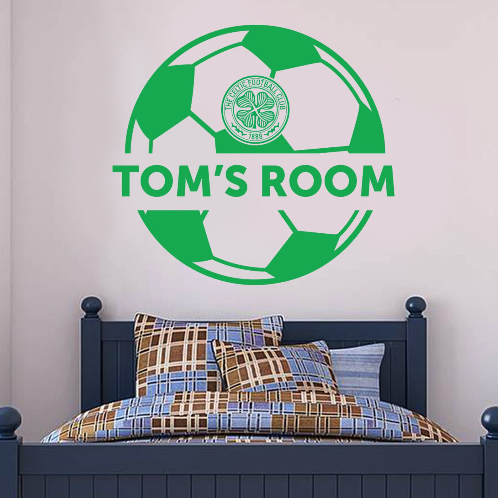 Celtic Football Club Personalised Ball & Crest Celts Wall Etsy UK