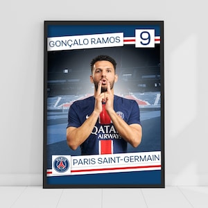 Paris Saint-Germain Print - Ramos 24-25 Player PSG Poster Art