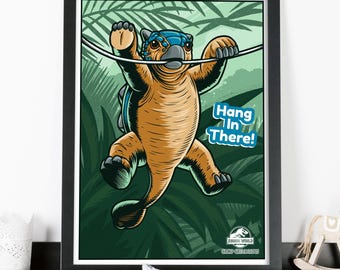 ジュラシック パークの象徴的な門のアート プリント - 日没 - クリス