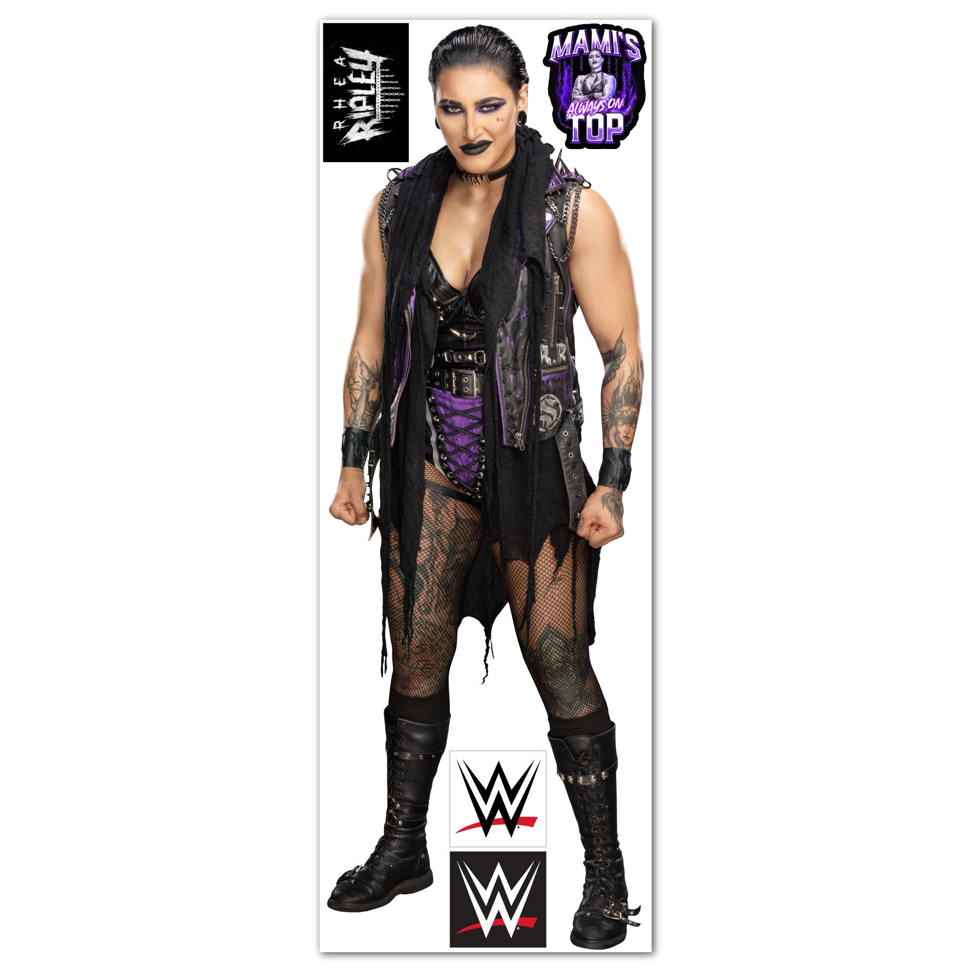 WWE Abema限定ステッカーフルコンプセットリアリプリー等 WWE - リア・リプリー レスラー デカール + ボーナス ウォール