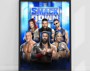 WWE Print - Arte de pared del cartel de programación semanal de SmackDown