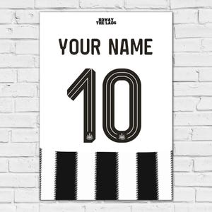 Newcastle United FC Print - 25-26 Personalised Shirt Pattern Poster Football Wall Art image 2
