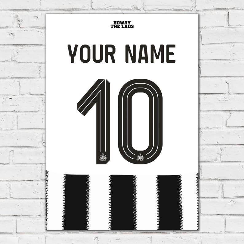 Newcastle United FC Print - 25-26 Personalised Shirt Pattern Poster Football Wall Art image 2