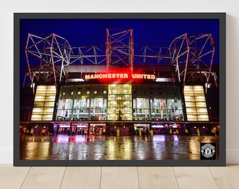 Official Manchester United Print - Forecourt Night Design