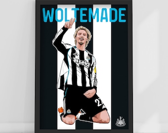 Plakat z nadrukiem Newcastle United FC – Woltemade Illustration Wall Art z motywem piłkarskim