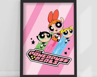 Stampa Powerpuff Girls™ – Poster Trio Jumping, Supereroe Wall Art