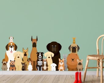 Dog Wall Sticker - Big Group of Dogs Decal Wall Art