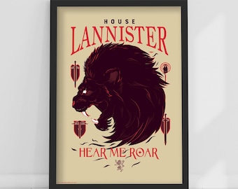 Game of Thrones™ Print – House Lannister Poster Wall Art