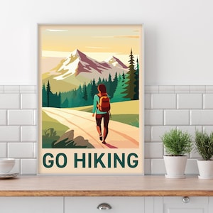 Walking Wall Art Print - Gehen Sie wandern Poster