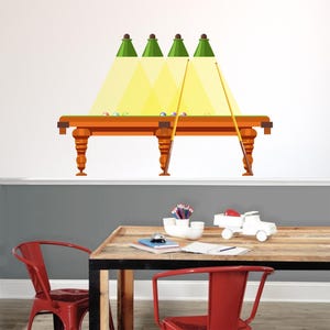 Snooker Wall Sticker - Snooker Table Side View Decal Wall Art