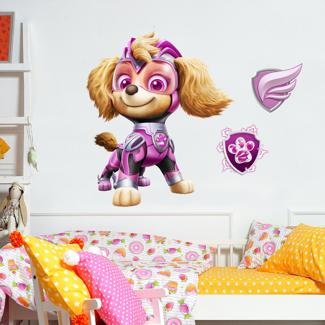 Paw Patrol Wall Sticker the Mighty Movie Skye Wall Decal Etsy
