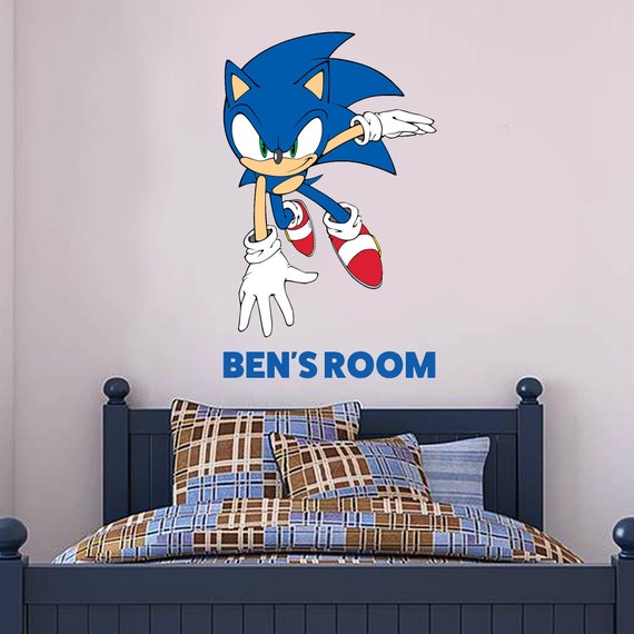 Sonic The Hedgehog Wall Sticker Sonic Personalised Name Wall Sticker