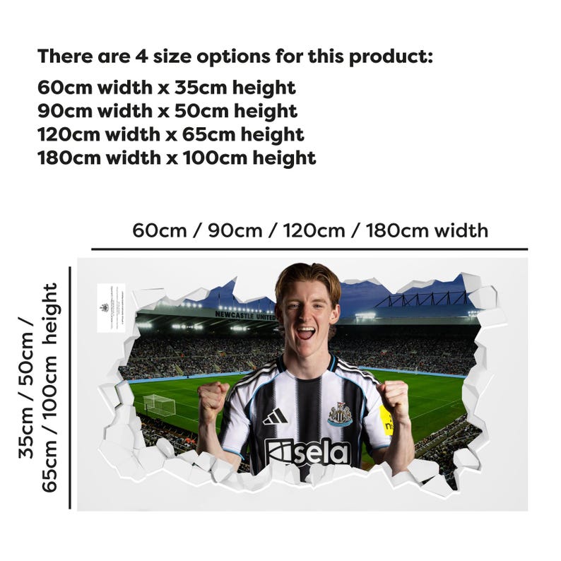 Muursticker Newcastle United Football Club - Gordon 25/26 gebroken afbeelding 2
