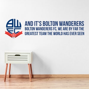 Bolton Wanderers Football Club Official Crest & Song Wall Sticker Decal