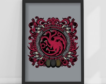 Game of Thrones™ Print – House Targaryen Crest Poster Wall Art