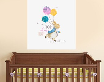 Autocollant mural officiel Peter Rabbit Hop Hop Hop PB014