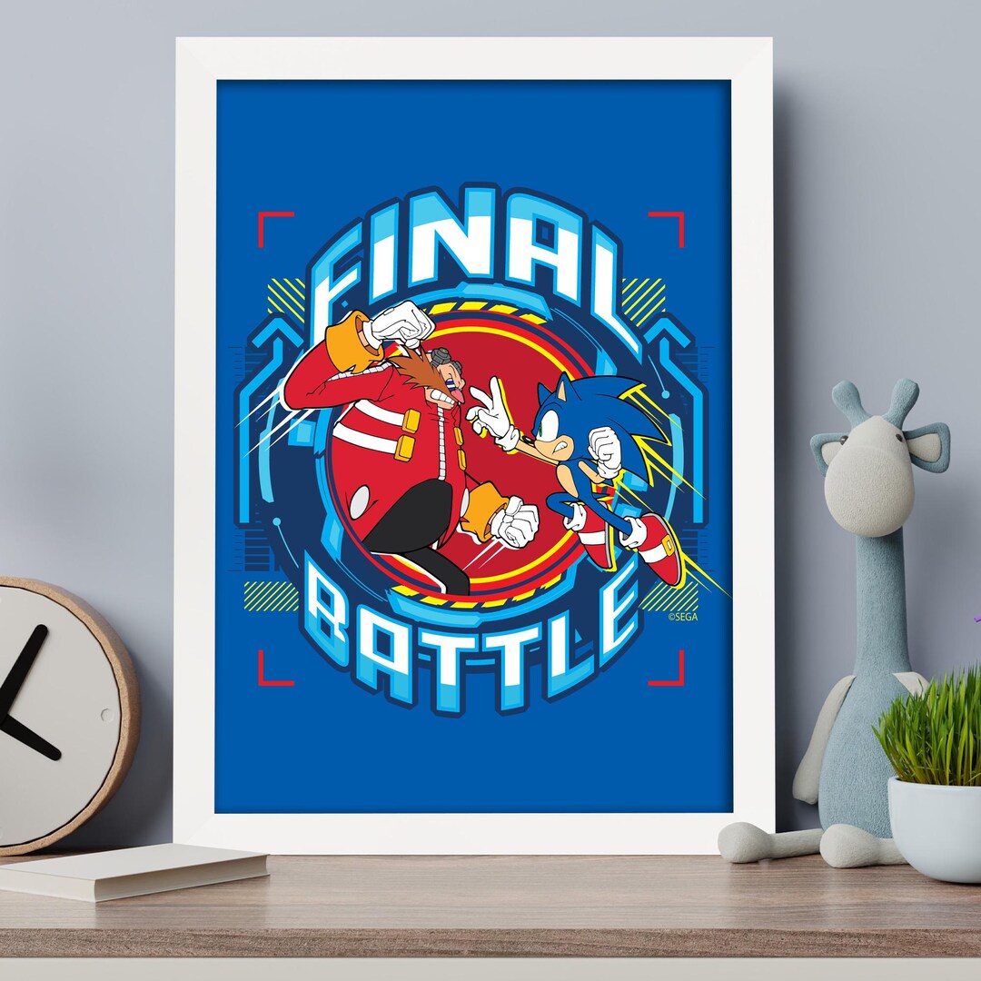 Sonic the Hedgehog Print - Sonic Dr Eggman Final Battle Poster Wall Art ...
