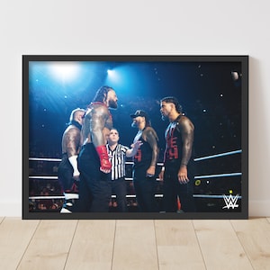 WWE Print - MITB Bloodline Civil War In Ring Poster Wrestling Wall Art