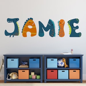 Dinosaur Wall Sticker - Dinosaur Letters Personalised Name Wall Decal Kids Art