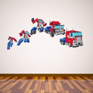 Transformers Optimus Prime Transformation Wall Sticker Decal Art Mural Vinyl