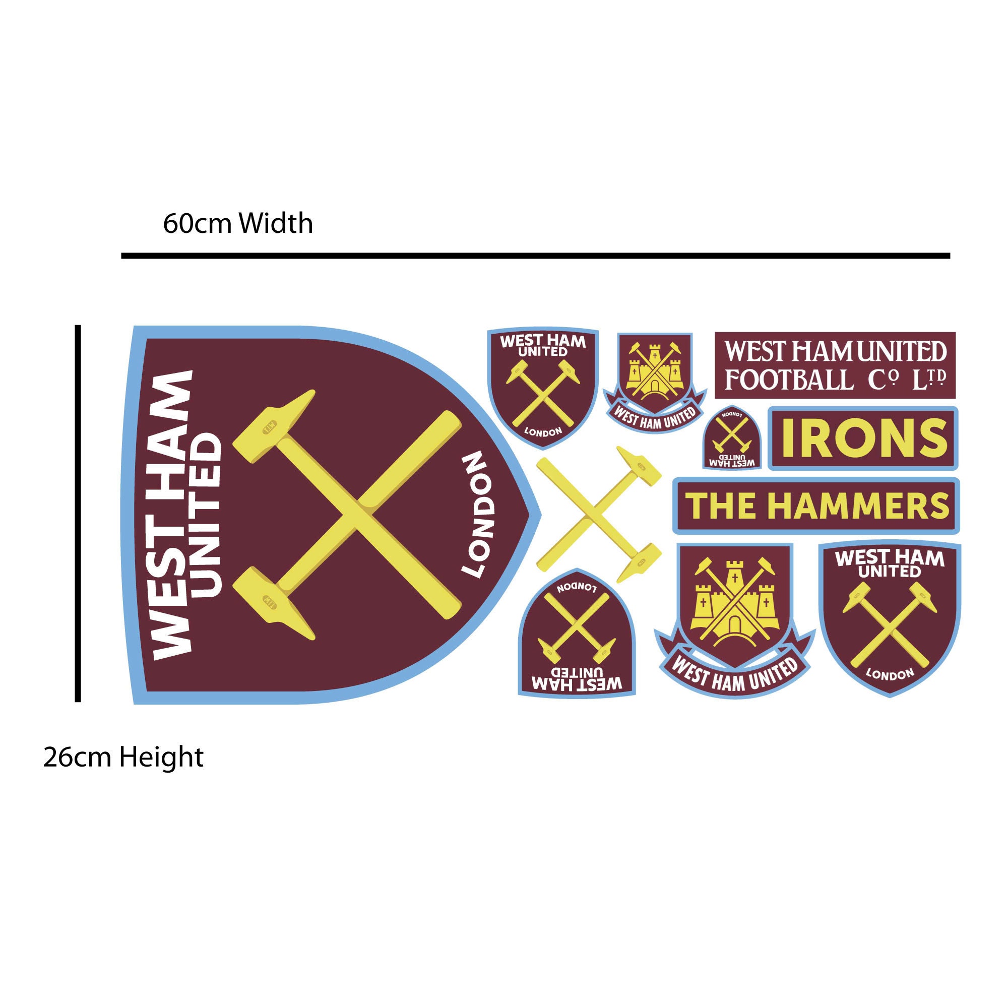 West Ham United Football Club Hammers Crest With Etsy UK