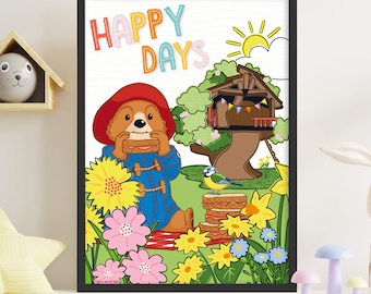 Paddington Bear TV Print - Happy Days Wall Art Print