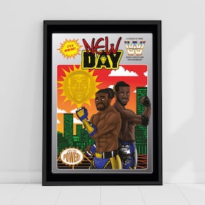 WWE Print - New Day Cartoon Grafik Poster Wrestling Wandkunst