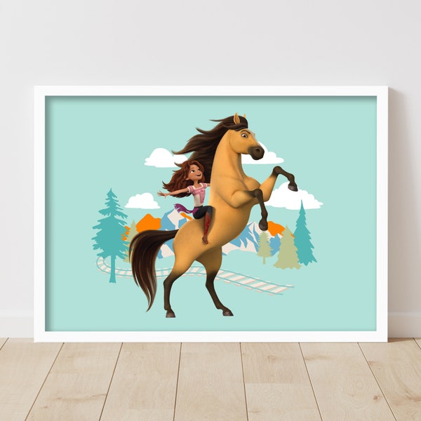 Spirit Untamed Print - Spirit & Lucky Epic Adventure Print Kids Wall Art Decor