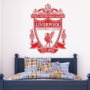 Liverpool Football Club One Colour Crest Wall Decal LFC Wall Sticker Set image 1