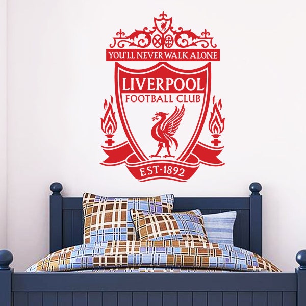 Liverpool Football Club - One Colour Crest Wall Decal + LFC Wall Sticker Set