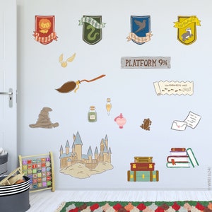 HARRY POTTER Väggklistermärke – Små magiska ikoner dekalset Wizarding World Art