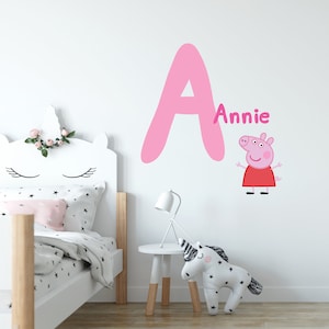 Peppa Pig Wall Sticker - Peppa Pig Letter and Name Wall Decal Kids Art