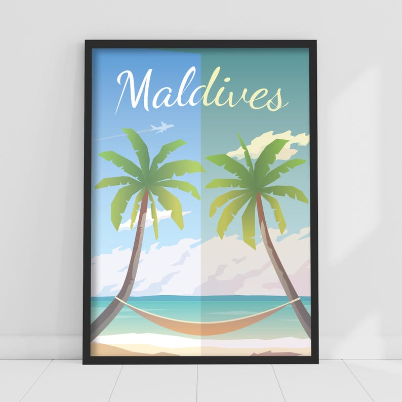 World City Print - Maldives Poster Wall Art - Etsy