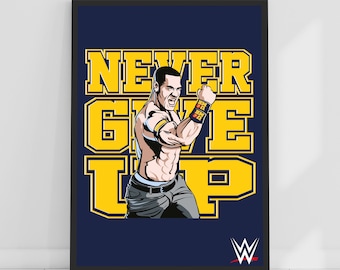 WWE Print - John Cena Never Give Up Poster Wrestling Wall Art