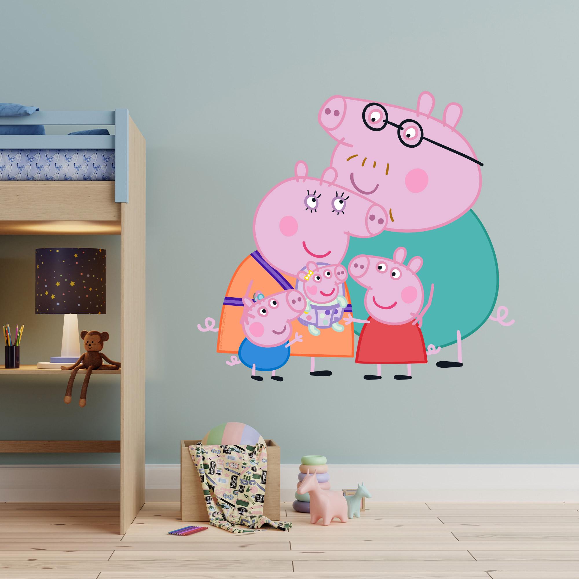 【7/10コッシーPP補強】haru-happyページ Peppa Pig Wall Sticker - Peppa and Family Group Hug Decal Kids Art