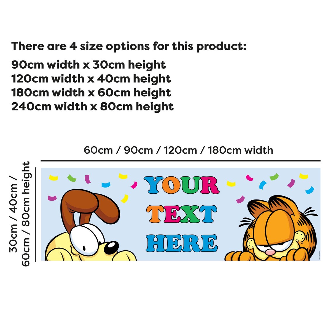 Garfield Birthday - Odie and Garfield Peeking Personalised Banner Wall ...