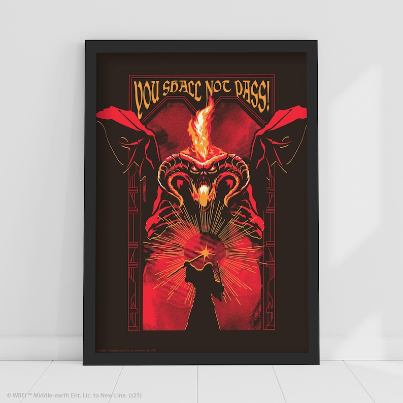 The Lord of the Rings™ Print – Balrog Red Poster Wall Art - Etsy