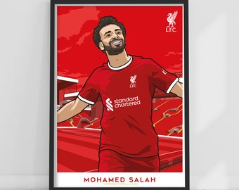 Liverpool FC Print - Mo Salah 23/24 Illustration Poster LFC Football Art