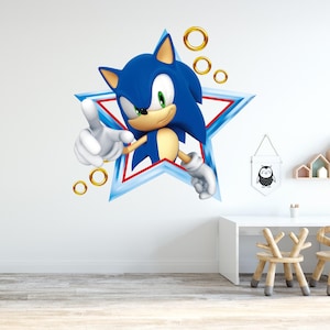 Väggdekoration Sonic The Hedgehog - Sonic i stjärnan med ringar