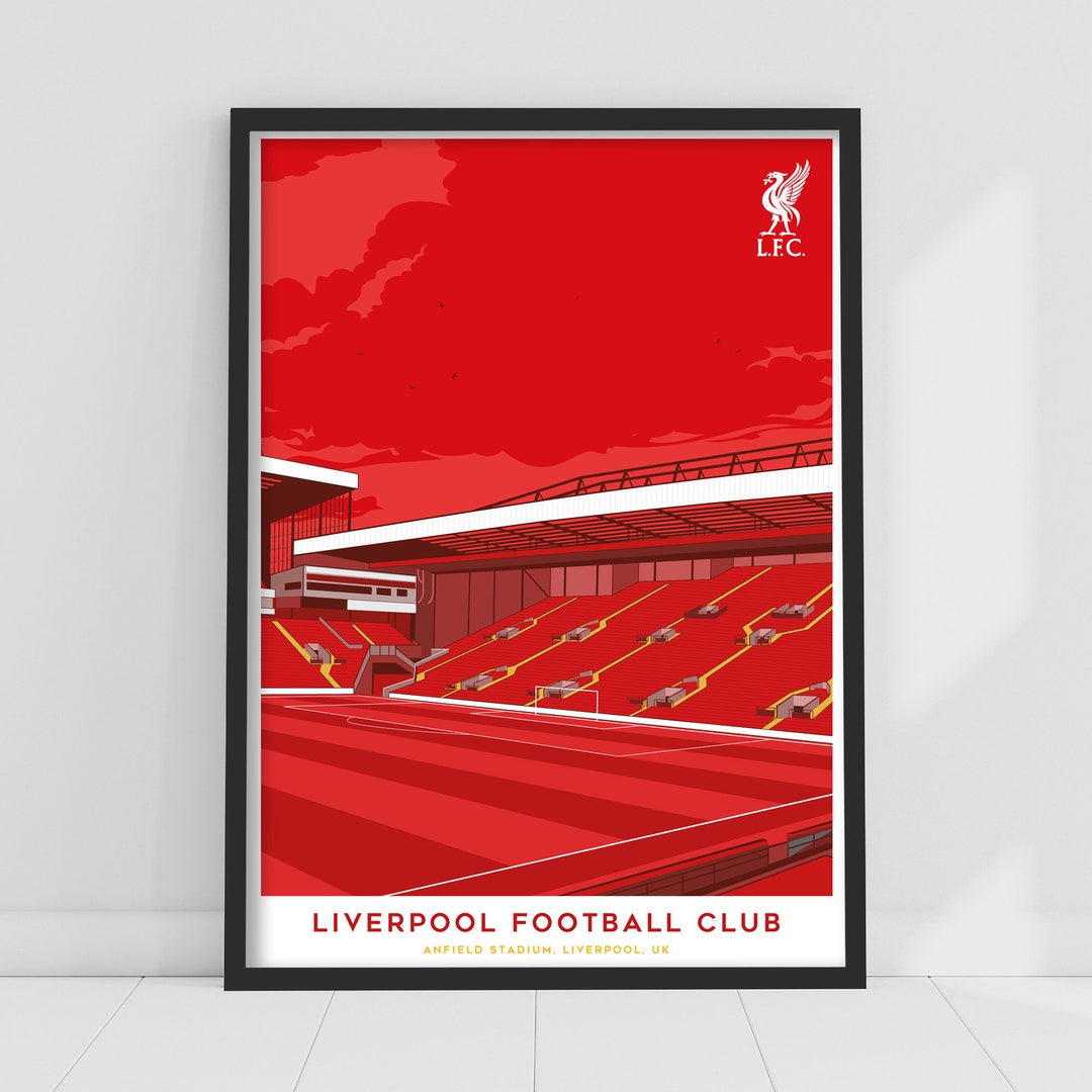 Tableau Toile Liverpool FC - The Kop Stand, 5 Panneaux, Art Mural Foot