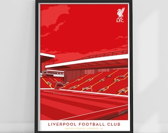 Liverpool FC Print - Anfield Illustration Red Stands Poster LFC Football Art