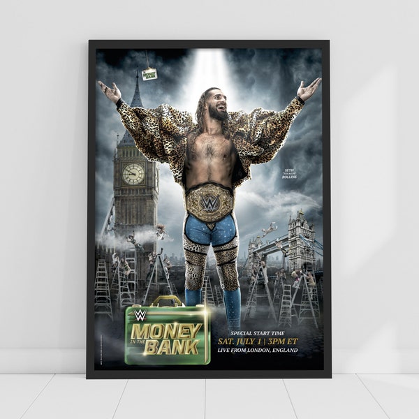 WWE Print - Money In the Bank Seth Rollins Poster Wrestling Wall Art