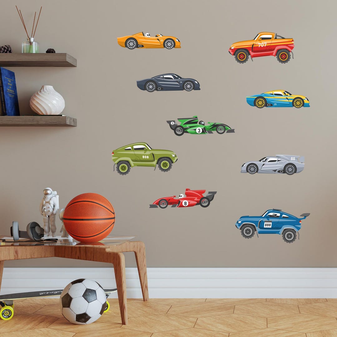 Car Wall Sticker - Collection of 9 Cars Decal Wall Art - Etsy