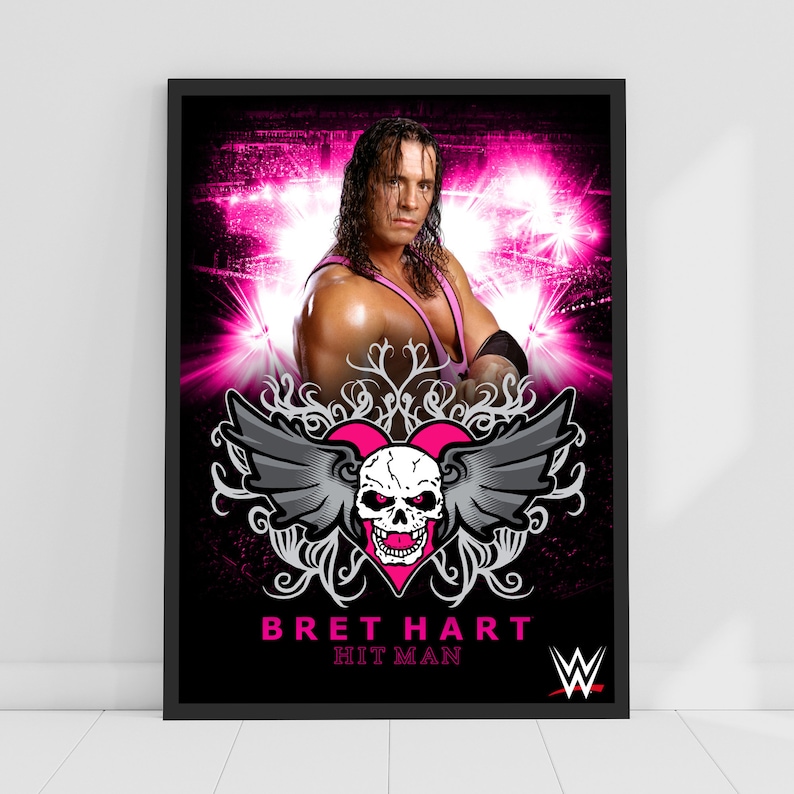 WWE Print - Bret Hart Hitman Poster Wrestling Wall Art - Etsy