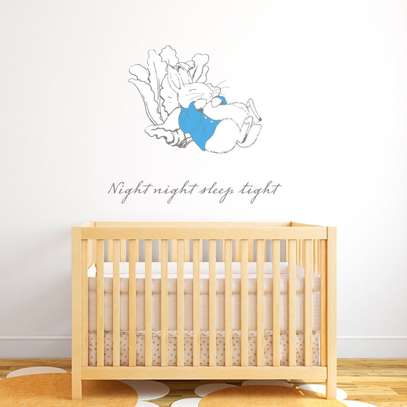 Official Peter Rabbit Night Night Sleep Tight Wall Sticker Etsy UK