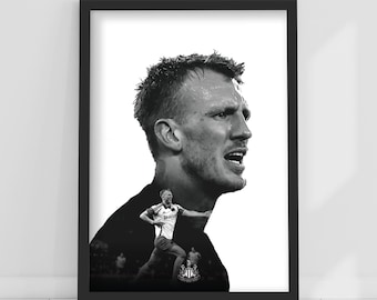 Impression portrait en noir et blanc Dan Burn de Newcastle United