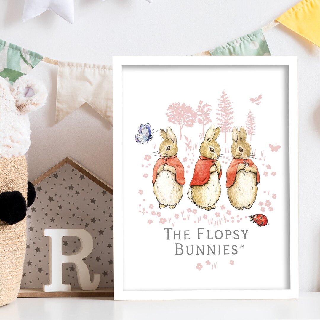 Flopsy Rabbit Printable Official Peter Rabbit Print - the Flopsy Bunnies Nature Wall Art Print ...